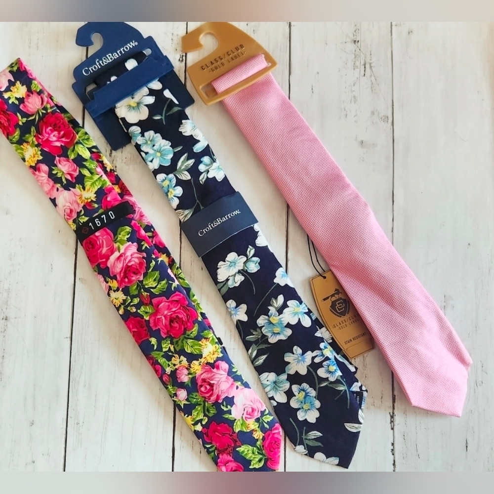Men's 3 PC 1670/Croft&Barrow/Class Club Gold Label Ties BNWT